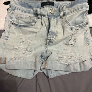 Aeropostale Blue Distressed Jean Shorts